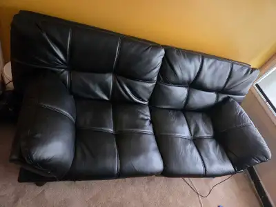 Faux leather futon, View more