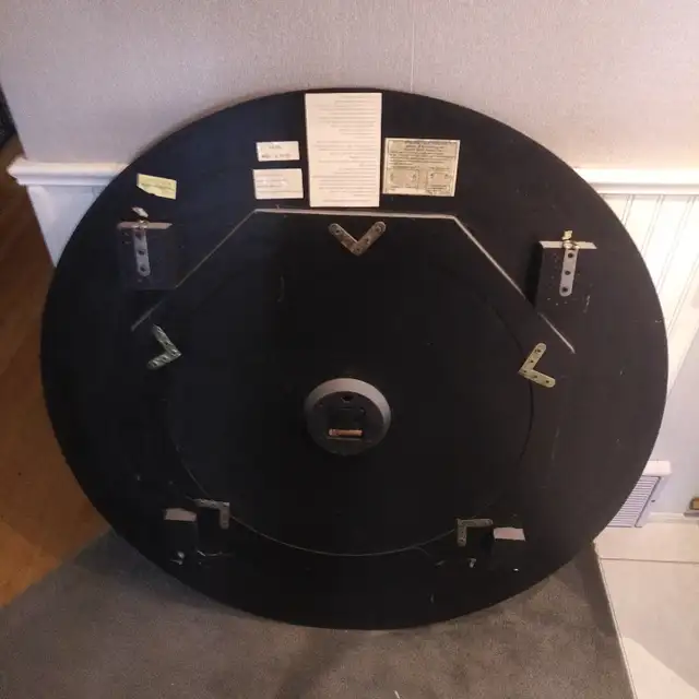 Wall Clock - Oversized, 38 Inch Diam, Burnished Brown Wood Frame in Home Décor & Accents in Markham / York Region - Image 5