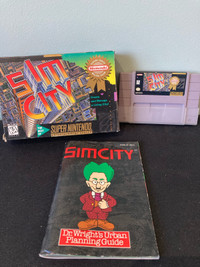 Vintage SNES Sim City In Box, Super Nintendo Game