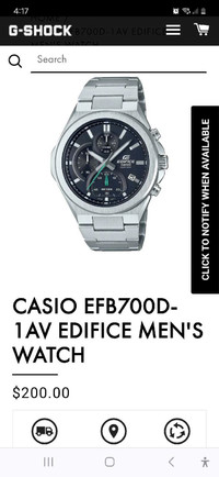 CASIO EFB700D-1AV EDIFICE MEN'S WATCH