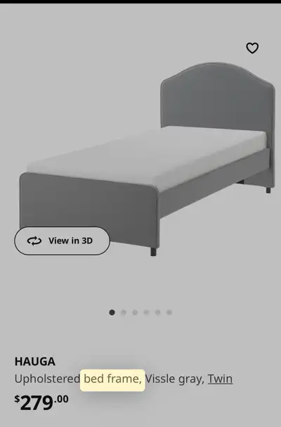 Two Twin-size bed frames. Beige fabric upholstery. Curved headboard. Includes all parts and hardware...