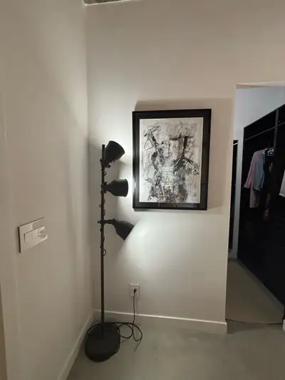 tri grey standing lamp works perfectly, View more