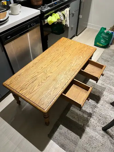 Wooden coffee table with 2 drawers, View more