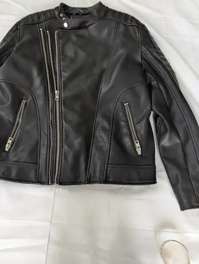 Faux Leather Jacket, black Large, View more