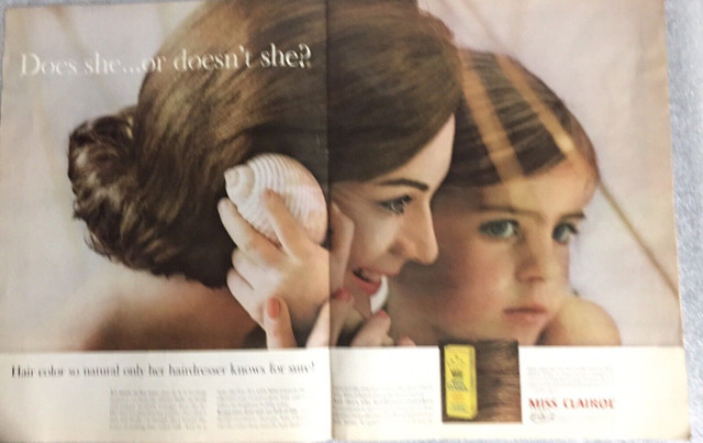 Vtg 1963 Miss Clairol With Mother Daughter Original Mag Ad in Arts & Collectibles in North Bay