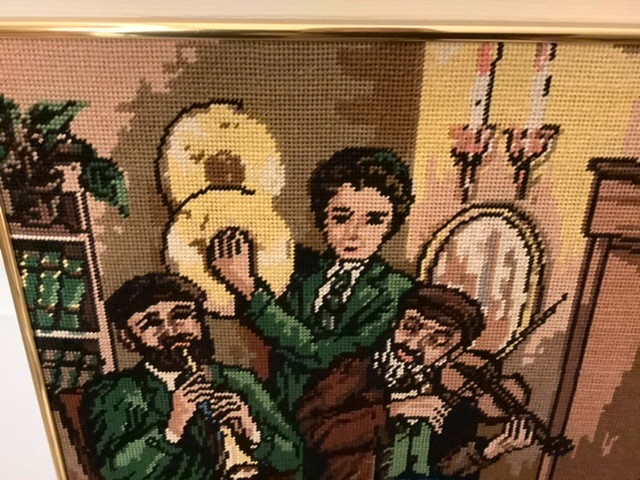 Vintage Judaica Framed Needlepoint Wall Art in Arts & Collectibles in Belleville - Image 4