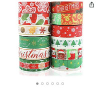 12 Roles Christmas Washi Tape Set 0.59Inch x 393.7FT, Merry Chri