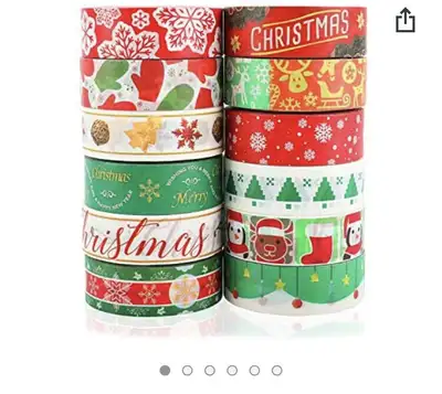 12 Roles Christmas Washi Tape Set 0.59Inch x 393.7FT, Merry Chri, View more
