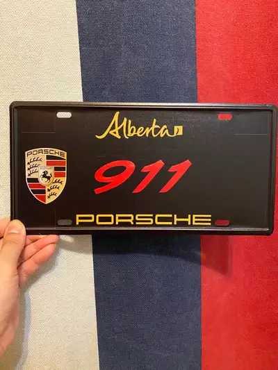 Porsche 911 License Plate. You CANNOT register the plate. You can legally put them on the front of y...