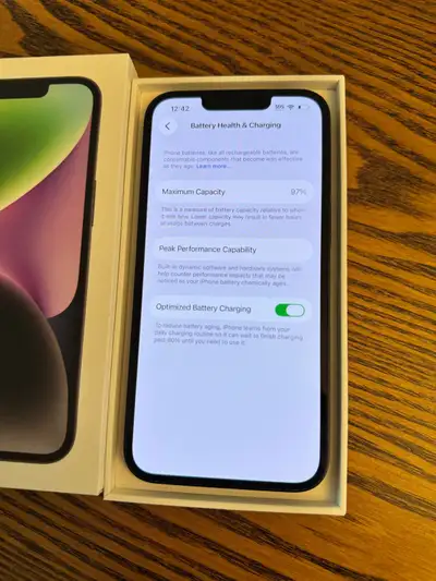 iPhone 14  – 97% Battery Health, View more