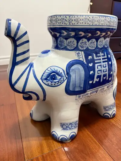 Vintage Porcelain Elephant Plant Stand/Stool, View more