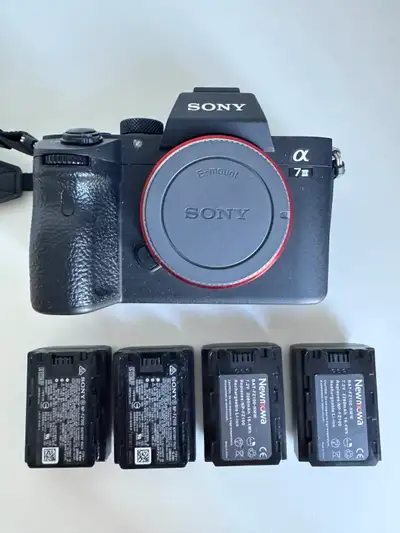 Sony A7 III Full Frame Mirrorless Camera Body + 4 Batteries, View more
