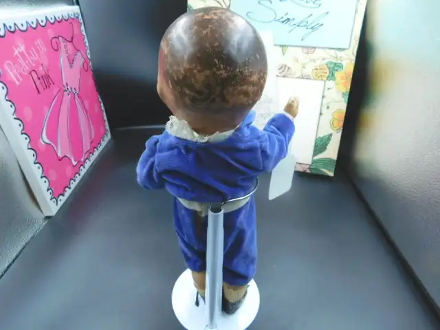 13" 1940S COMPOSITION BOY DOLL, BLUE VELVET SUIT, SHOES in Hobbies & Crafts in Lethbridge - Image 5