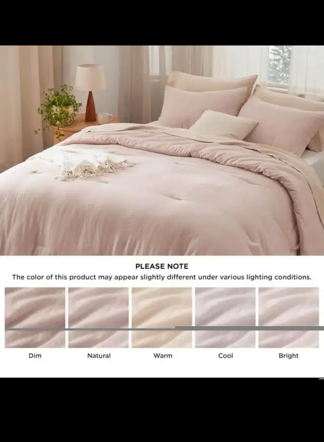 King Size Comforter Set, Dusty Rose Soft Prewashed Bed Comforter in Bedding in Hamilton - Image 7