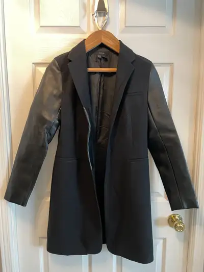 ZARA Coat with Faux Leather Arms - NEW - Women's Small, View more