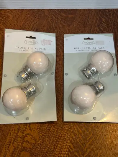 Brand new in the package. Selling both together for one price. Finials for window curtain rods. 1 in...