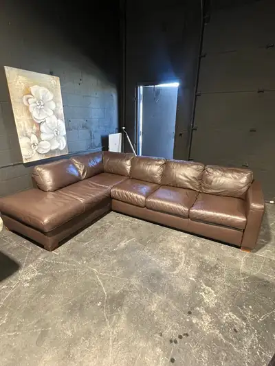 Natuzzi Genuine Leather Sectional, View more