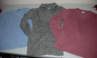 Women Sweater Pullover - M - Blue, Violet