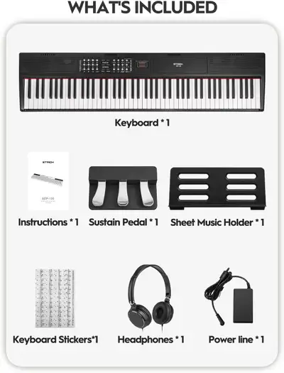 Location Airdrie Cond. new STRICH Digital Piano 88 Keys, Hammer-Action Weighted Keyboard, 2x15W Spea...