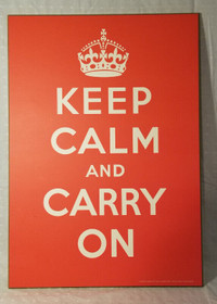 Keep Calm Carry On WW2 Brit propaganda wall art poster on board