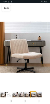 New Adjustable Wide Padded Office Vanity Chair Armless Home 