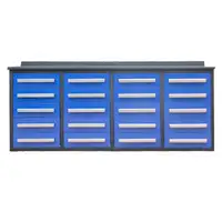 Heavy-Duty 7 Feet Wide, Deep 20 Drawer Workbench in Blue