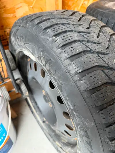 Certified Wintertrek tires and steel wheels. Used for part of 2 winters...loads of life left. Came o...