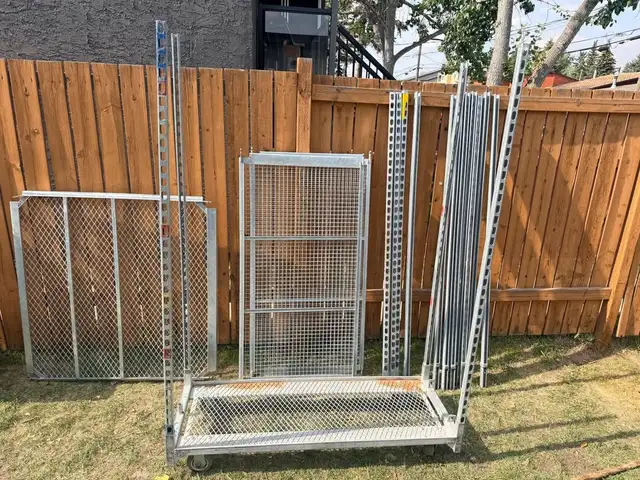 Heavy Duty Industrial Rolling Cart + Assorted Galvanized Steel