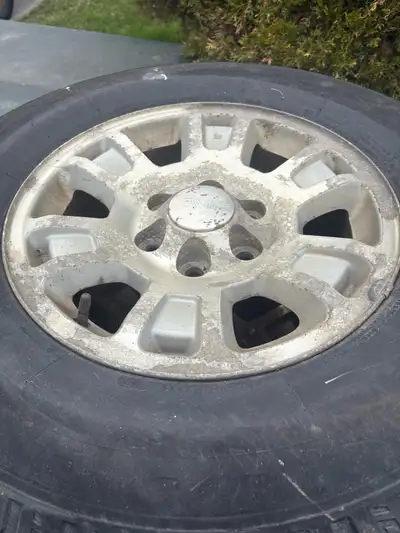 These are used GMC truck tires. They are well warn, but still have some life left. P265/70R17 100 or...