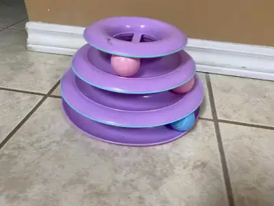 Cat toy three layer turntable toy tower ball roller, View more