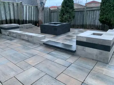 Professional stone installation services. Pavers, flagstone, armour stone, retaining walls, fire pit...