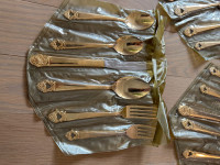 Gold plated Cellini Barony flatware 