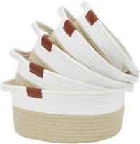 Woven Storage Baskets with Handles - Set of 5