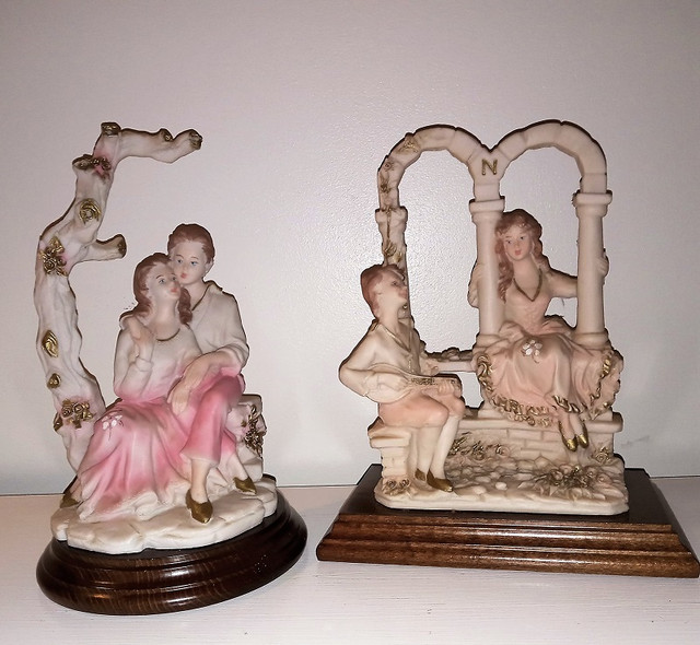 Two Porcelain sculptures on wooden bases $85 each in Arts & Collectibles in Comox / Courtenay / Cumberland