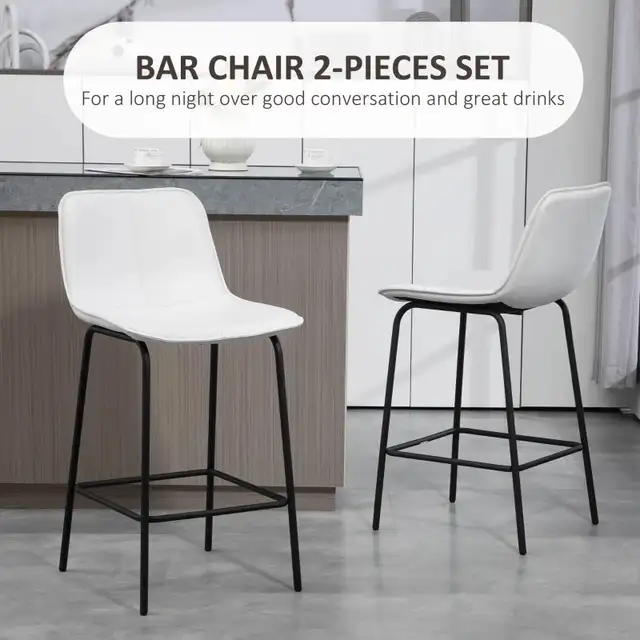 Upholstered Counter Height Bar Chair, Kitchen Stool with Steel  in Chairs & Recliners in Markham / York Region - Image 3