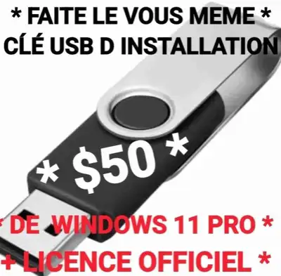 CLÉ USB D INSTALLATION DE WINDOWS 11 + LICENCE, View more