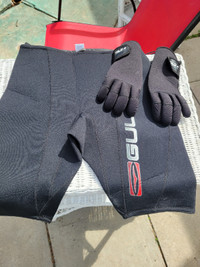 Gull neoprene shorts and neoprene gloves