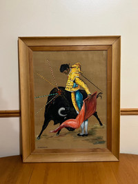 J. Armstrong Framed Matador Painting