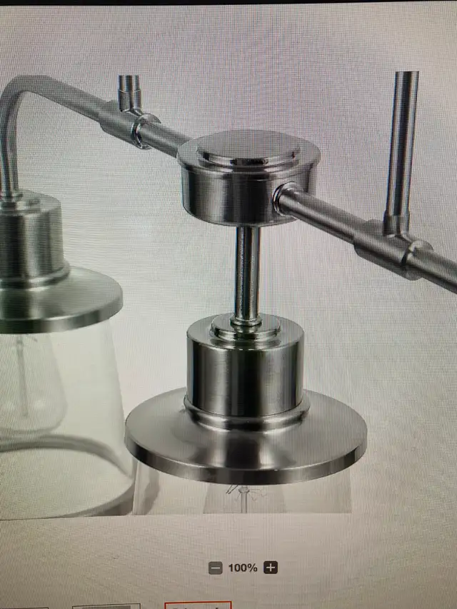 BNIB Globe Electric 3-Light Brushed Nickel Linear Chandelier in Indoor Lighting & Fans in City of Toronto - Image 3