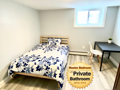 Furnished master bedroom suite with attached bathroom and mini Kitchenette. Now Available. All utili...