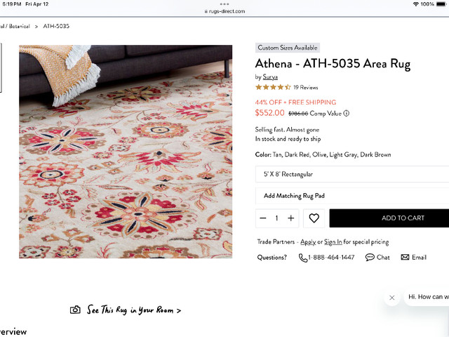 Beautiful rug, and sofa for sale in Rugs, Carpets & Runners in Charlottetown - Image 3