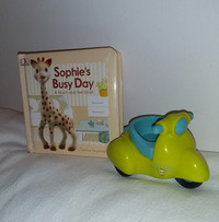 Sophie the Giraffe Sensory Touch Feel Book & Toy Scooter Bike