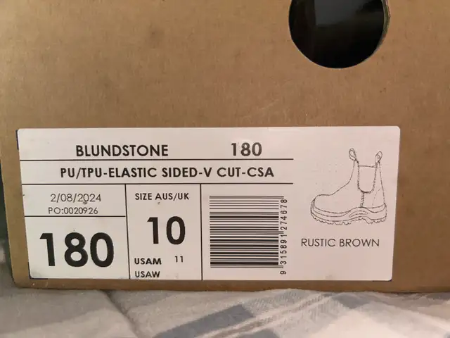 Blundstone steel toe work boots size 10  in Men's Shoes in Napanee - Image 3