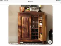 Pottery Barn rustic wine cabinet-armoire à vin Rustique 350$