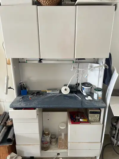 Selling this great workstation with small footprint, lots of storage and a stone counter top. 42” wi...