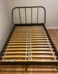 Double Sz bed frame w slats: dropoff/ mattress available extra$