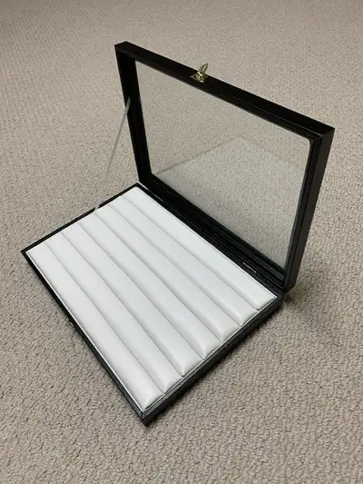 Brand new Ring display box with glass cover .