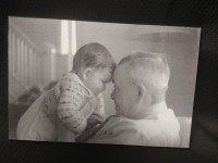 Black and White Man and Baby Poster Board