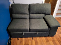 $75 OBO Dark Grey Couch w Trundle Ottoman