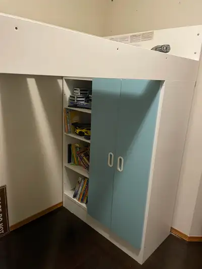 Update! These beds are $700+ new : price need this gone asap! Solid condition loft bed. Desk not inc...